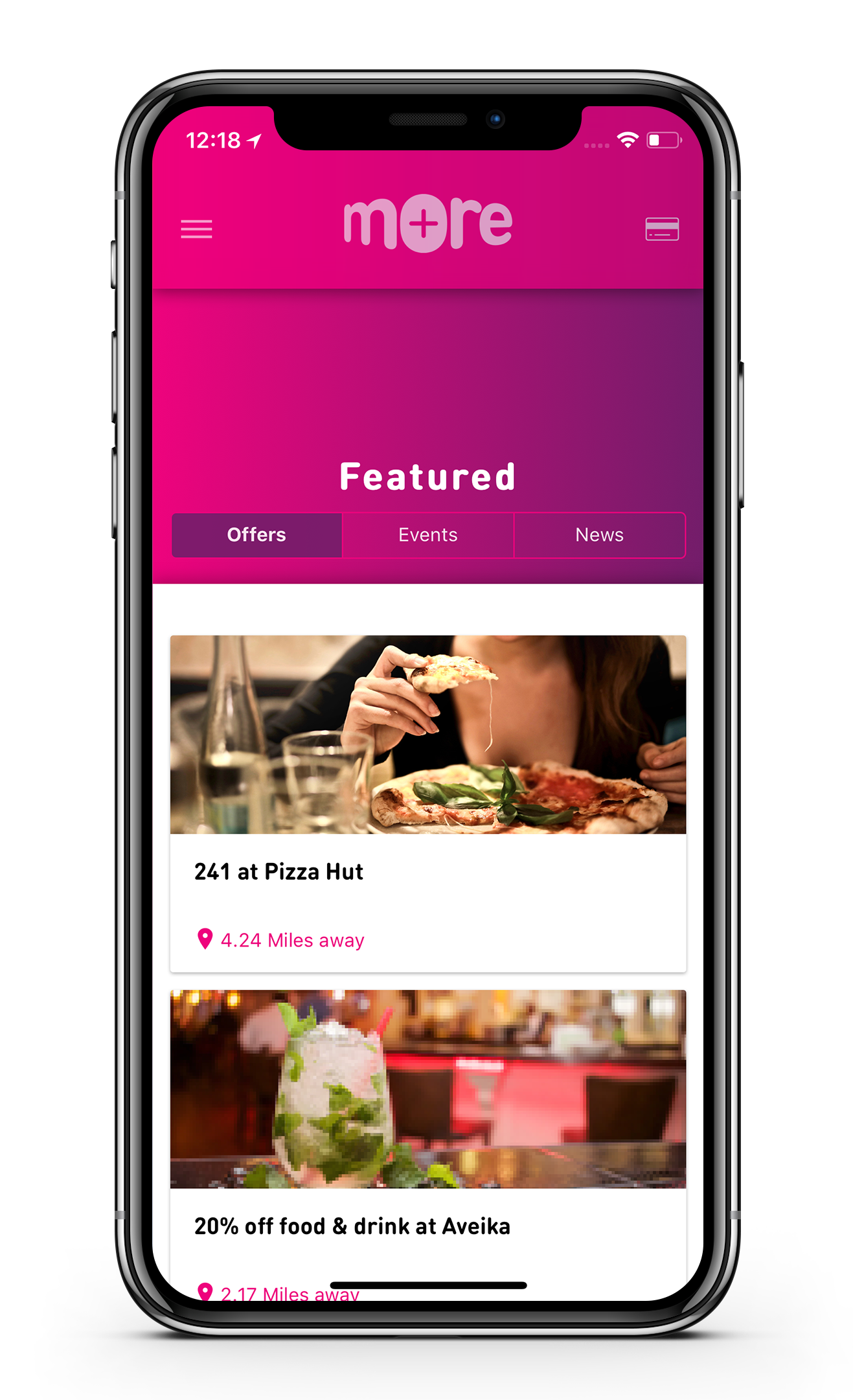 App displayed on an IphoneX